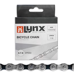 440410 LYNX Chaîne de vélo 6-7-8 vitesses 1/2 x 3/32 Inch - 116L - 7.1 mm