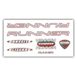 092076 MERKLOOS Bicycle frame sticker set Runner Blizzard red 140 x 260 mm