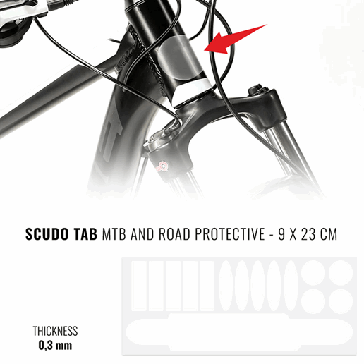 092010 MERKLOOS Set d'autocollants transparents pour la protection de cadre de vélo 90 x 230 mm