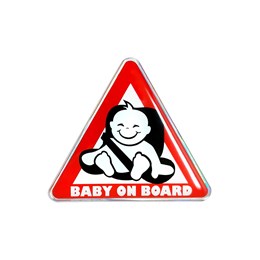 092196 MERKLOOS Baby on board in seat 3D sticker 60 x 65 mm