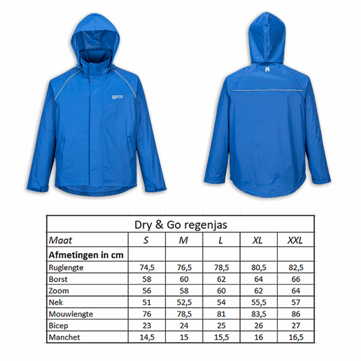 610915.30.L LYNX Veste de pluie Dry & Go taille L 78.5 x 62 x 60 cm