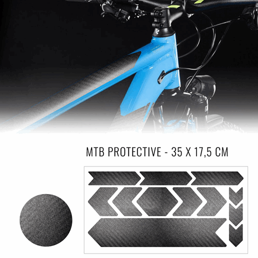 092020 MERKLOOS Set d'autocollants de protection pour cadre de vélo, style carbone	 165 x 340 mm