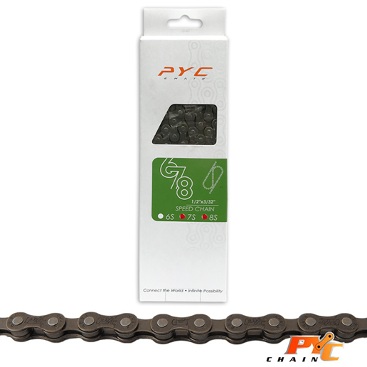 440307.08 P.Y.C. Bicycle chain 7-8 speed 1/2 x 3/32 Inch - 116L - 7.1 mm